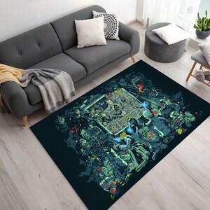 Gamer Room Zelda Rug, Colorful Patterned Mat (50x70cm and Custom Sizes)