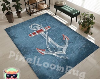 Ankertapijt kust, strandhuisdecor in maritieme stijl