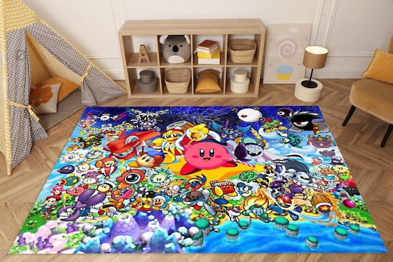 Kids Arcade Area Rug, Colorful Gaming Room Decor