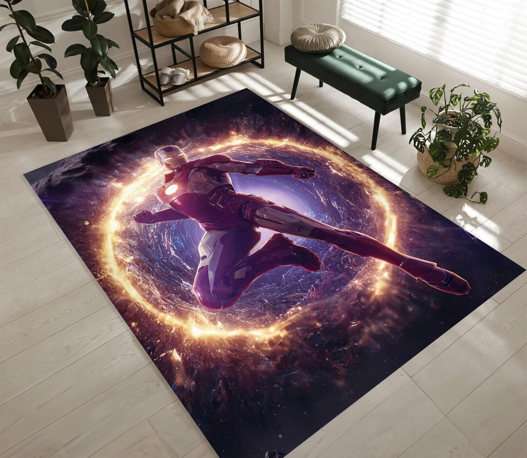 Icoon Man Rug Iron Man Rug for Kids - Soft, Washable Superhero Carpet - Etsy