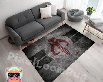 Alfombra mandaloriana de Star Wars, sello de mitosaurio, estilo grunge (alfombra de área)