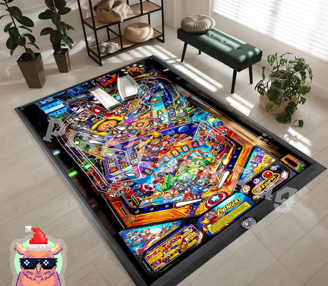 Pinball Rug: Fun Game Room Carpet (multiple Sizes Available) - Etsy