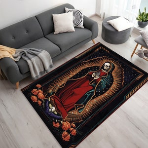 Skull Rug, Tattoo Rug, Santa Muerte Rug, ,Tattoo Rug , Digital Art Rug, American Traditional Tattoo Rug,Personalized Gift,Gift For Him Her