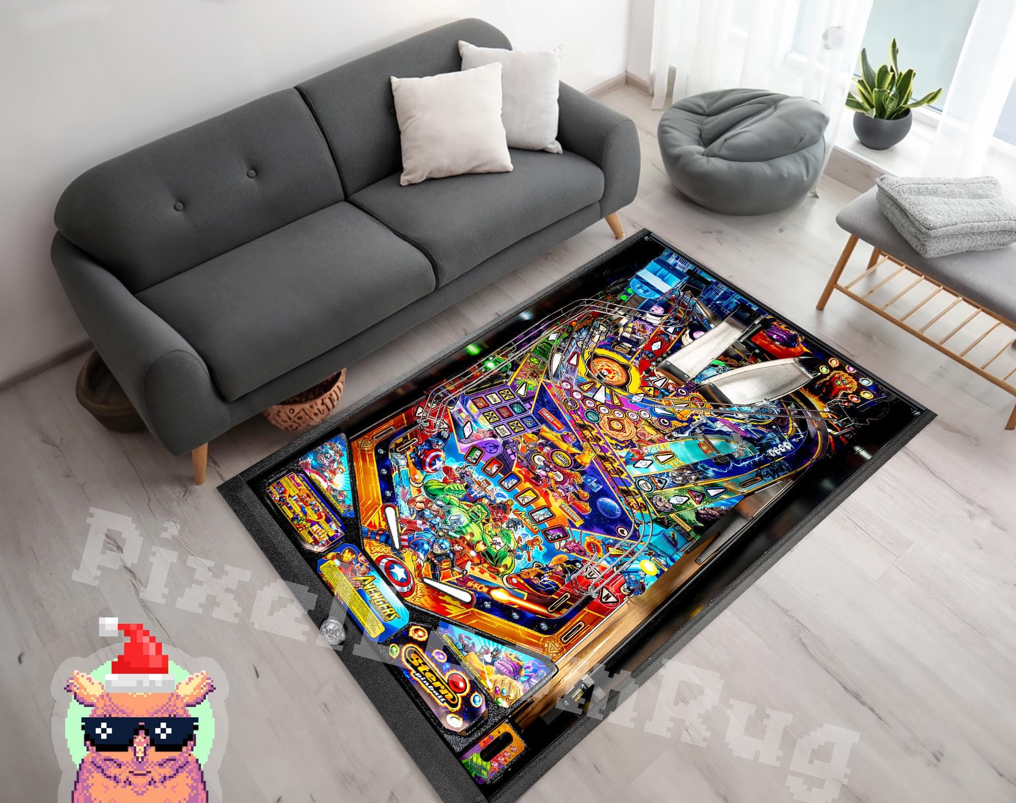 Pinball Rug: Fun Game Room Carpet (multiple Sizes Available) - Etsy