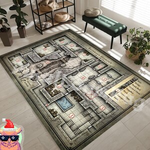 Dnd Red Rug Dungeons Dragons Rug, Redbrand Map, Hide Out Map, DND Map Rug, Game Map ...