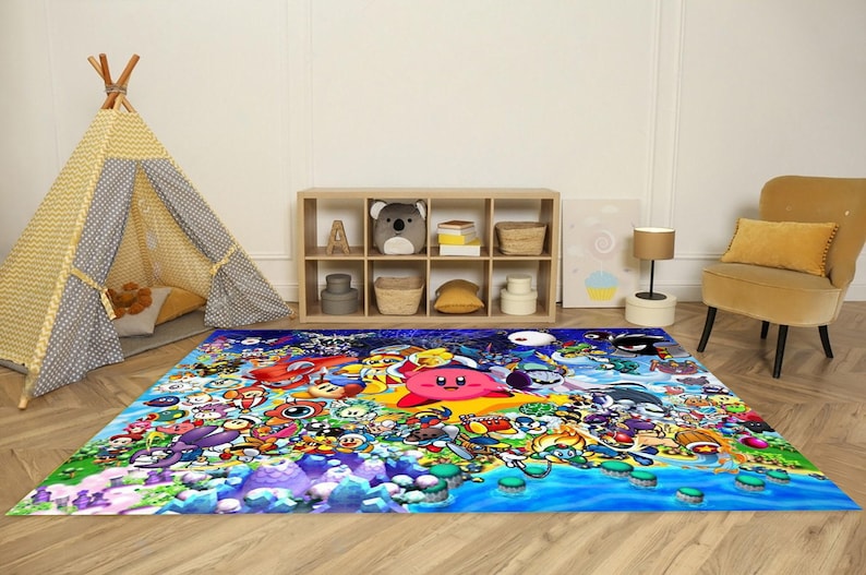 Kids Arcade Area Rug, Colorful Gaming Room Decor image 2