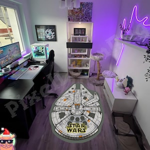 Millennium Falcon Area Rug - Star Wars Themed Kids Room Decor