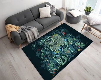 Alfombra con estampado Zelda, Alfombra Zelda, Leyenda de Zelda, Alfombra de jugador, Alfombra de sala de juegos, Decoración de sala de juegos, Alfombra de juego Zelda, Alfombra de Zelda colorida, Alfombra de regalo