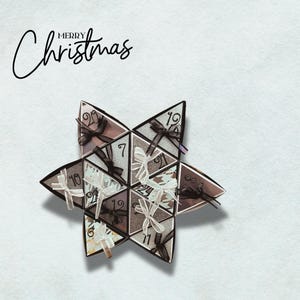 Advent calendar, glittering Advent calendar, Advent calendar to fill, Advent calendar with 24 doors, Advent calendar star