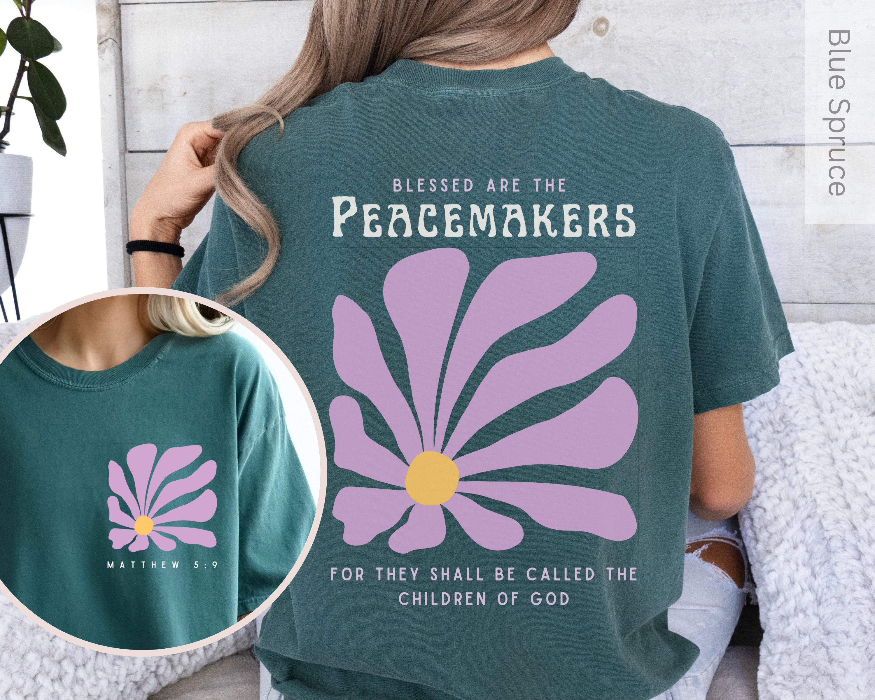 Retro Christian Shirt, Peacemaker Faith Tshirt, Comfort Colors Bible ...