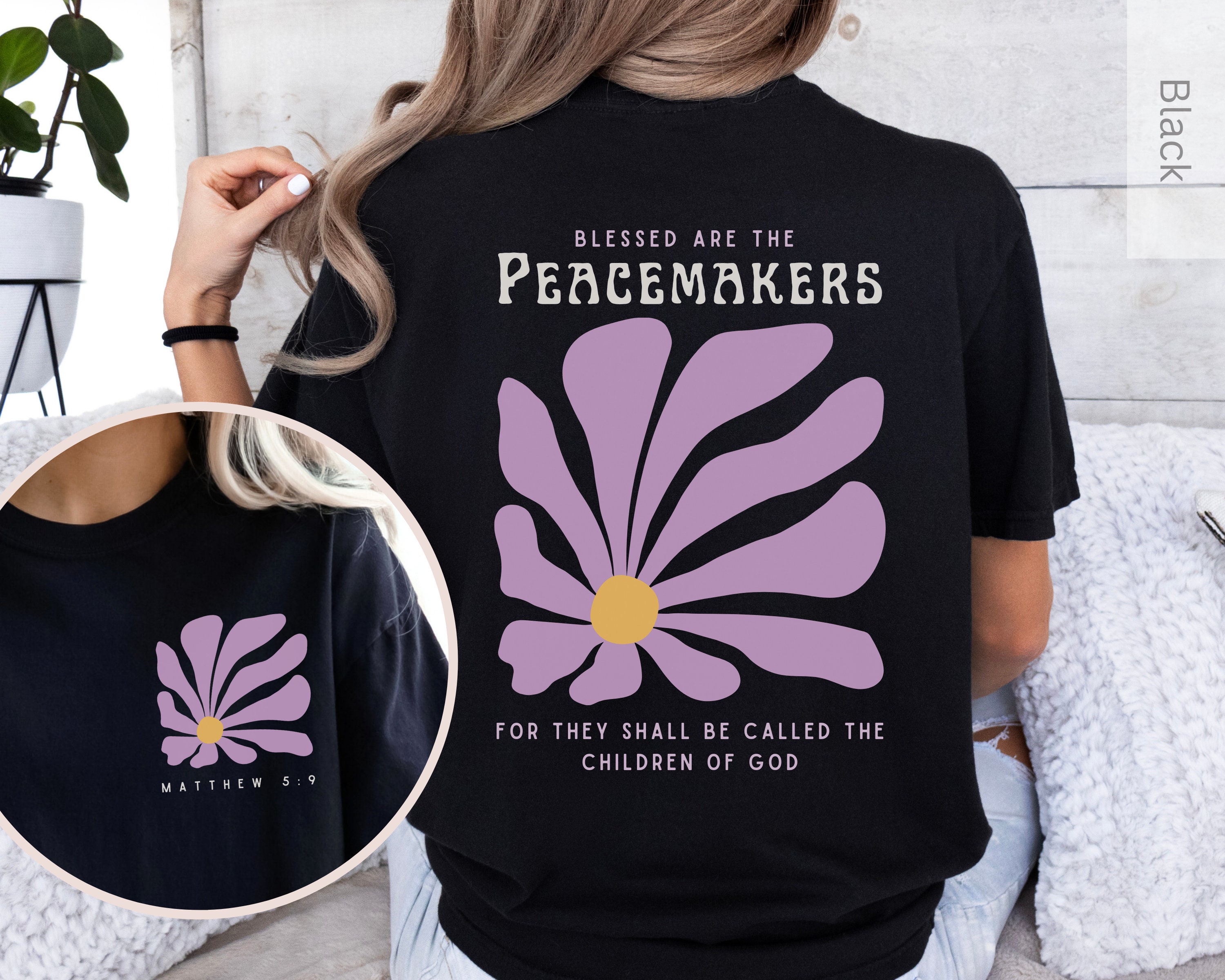Retro Christian Shirt, Peacemaker Faith Tshirt, Comfort Colors Bible ...