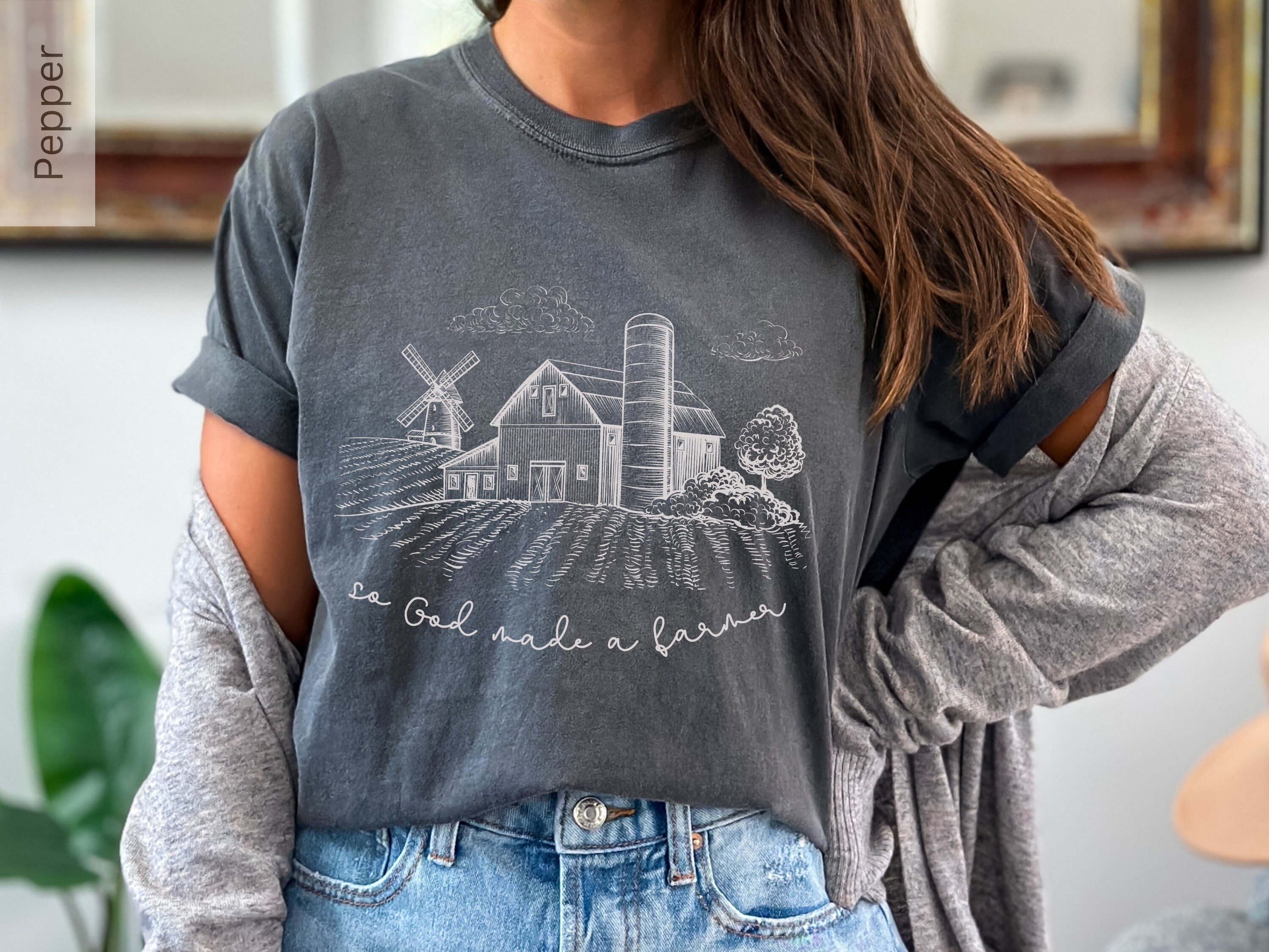 Vintage Farming Shirts Comfort Colors so God Made a Farmer