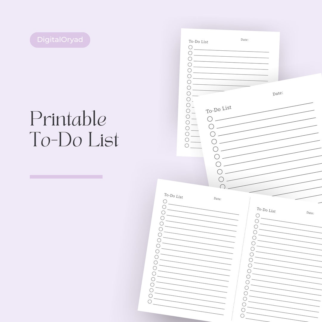 Printable To-do List Template, Minimalist, Modern, Simple, A4/US Letter ...