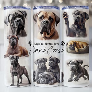 Cane Corso Tumbler Wrap, 20oz Skinny Tumbler Sublimation Design, Instant Digital Download PNG, Dog Lover, Cane Corso Mom Tumbler Wrap