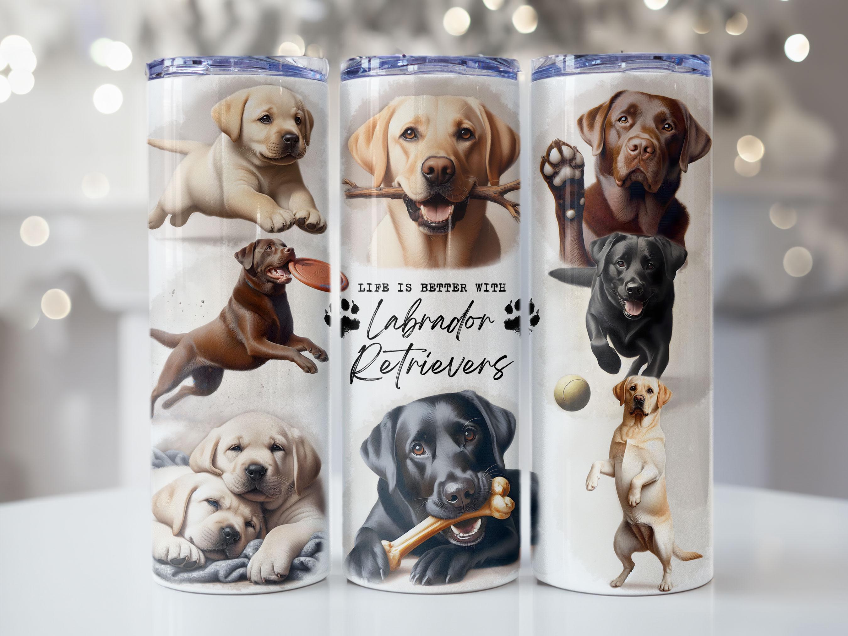 Labrador Retriever Dog Tumbler Wrap, 20oz Skinny Tumbler Sublimation Design, Instant Digital Download PNG file