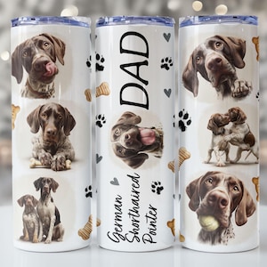Tysk korthårig pekare pappa Tumbler Wrap PNG, 20oz smal sublimeringsdesign, hundälskare Wrap, digital nedladdning