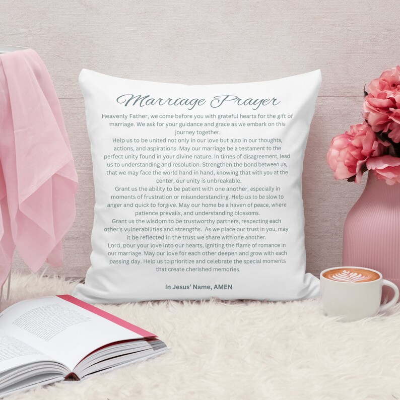 Marriage Prayer Pillow Christian Wedding Gift Custom Gift for Etsy