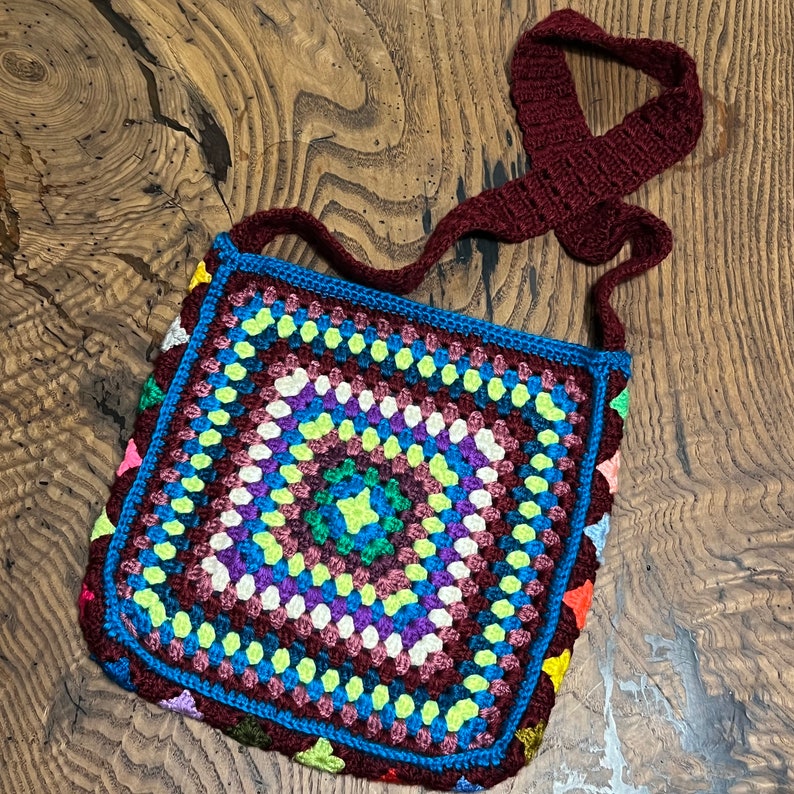 Handmade Boho Crossbody Bag Crochet Cotton Shoulder Bag Etsy