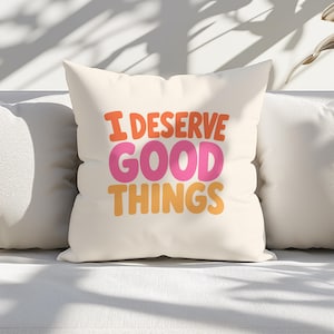 Bunter Maximalist Kissenbezug | Positive Affirmation werfen Geschenk für Beste Freundin, Tochter | Wohnzimmer, Schlafzimmer, Leseecke Dekor