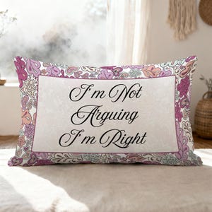 Humorous Quote Throw Pillow Gift for Her | Funky Maximalist Accent Pillow | Dopamine Home Decor Lumbar Pillow for Bed, Chair, Couch, Sofa