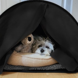 Dark Cozy Calming Pet Beds for Cats and Dogs, Anti-Anxiety Dog House, Cat House, High Quality Portable Pet Supplie