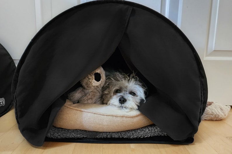 Dark Cozy Calming Pet Beds for Cats and Dogs, Anti-Anxiety Dog House, Cat House, High Quality Portable Pet Supplie
