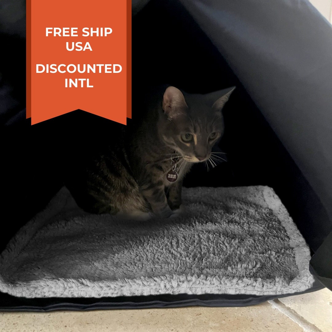 Cozy Calming Pet Bed Cave Dark, Tranquil, Antianxiety Den Bed Soothing
