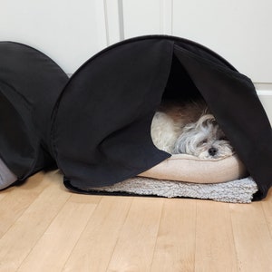 Dark Cozy Calming Pet Bed for Cats and Dogs, Anti-Anxiety Dog House, Cat House, High Quality Pet Supplies
