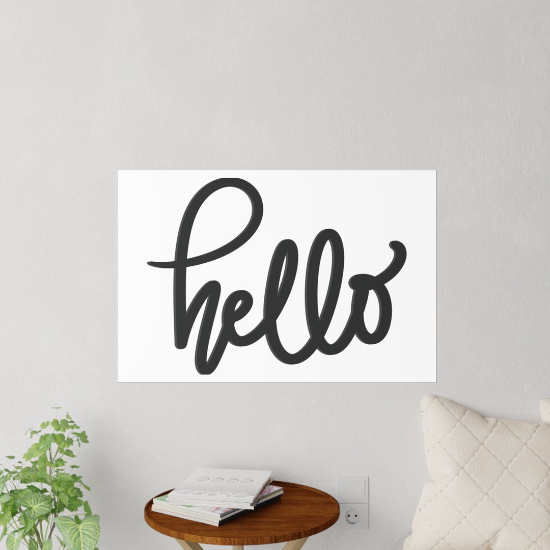 Hello Wall Decal Handwriting Font Minimal Design Removable Etsy
