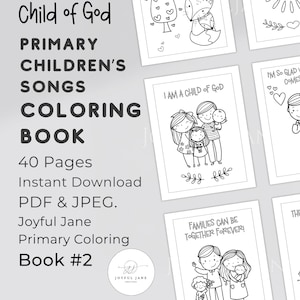 LDS Primary Coloring Pages Printable Download, LDSprimary I am a Child of God Coloring Book, Kids General Conference Activity Book 40 pages