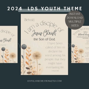 LDS Youth theme 2024, I am a Disciple of Jesus Christ, Young Women Theme, LDS Youth Program, Young Women, Church of Jesus Christ of LDS