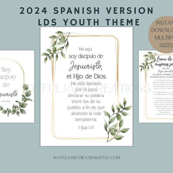 Spanish LDS Youth theme 2024, I am a Disciple of Jesus Christ, Spanish Young Women Theme, LDS Youth Program, Church of Jesus Christ of LDS