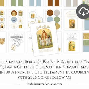 LDS Primary Bulletin Board Kit, Primary President helps, 2026 Primary Come Follow Me, Old Testament Scripture art, Church of Jesus Christ image 3
