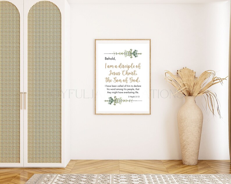 Book of Mormon Scripture Art 3 Nephi 5:13 I Am a Disciple of Jesus ...