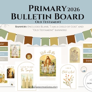 LDS Primary Bulletin Board Kit, Primary President helps, 2026 Primary Come Follow Me, Old Testament Scripture art, Church of Jesus Christ