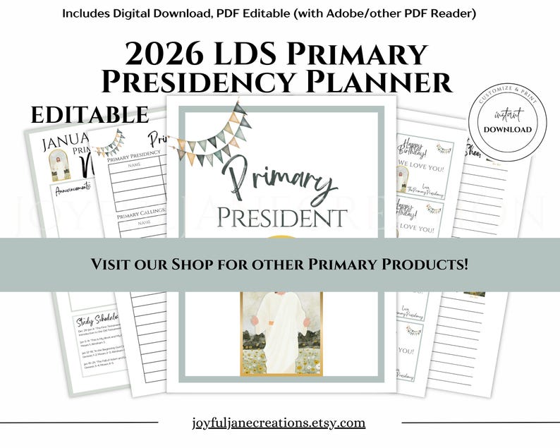 LDS Primary Bulletin Board Kit, Primary President helps, 2026 Primary Come Follow Me, Old Testament Scripture art, Church of Jesus Christ image 14