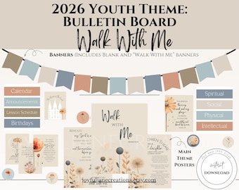 LDS Youth theme 2026 Walk With Me Moses 6:34, Young Women Theme, LDS Youth Program Young Women helps, Church of Jesus Christ, Bulletin board
