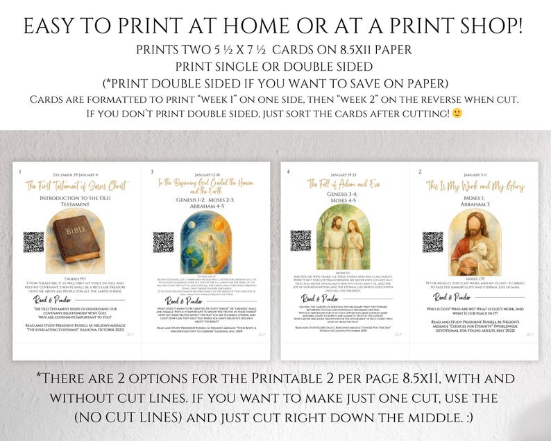 2026 Come Follow Me Old Testament Study Cards, LDS Weekly Scripture Study Printable, Digital Download Scripture Guide image 8
