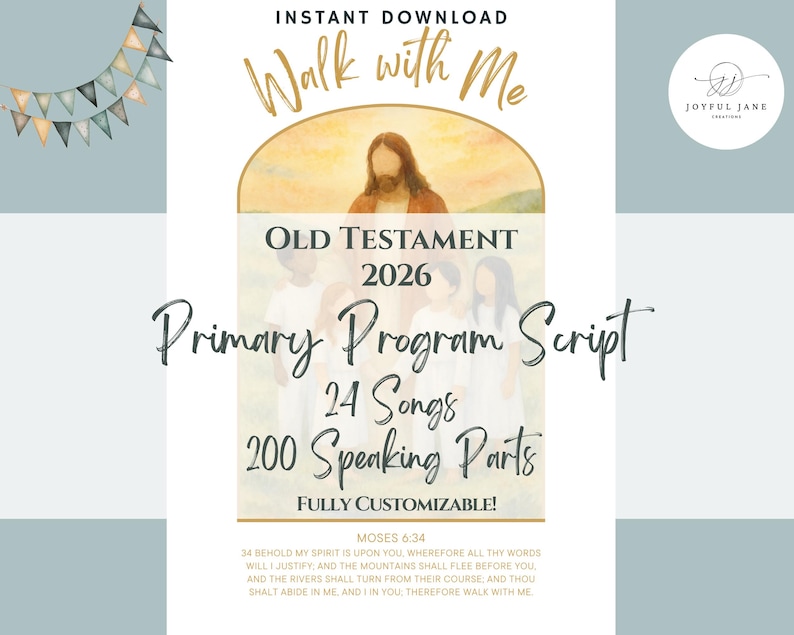 Aanpasbaar script van het basisprogramma LDS 2026, Oudtestamentische jeugdwerk avondmaalsbijeenkomst presentatie overzicht Come Follow Me, Walk With Me afbeelding 2