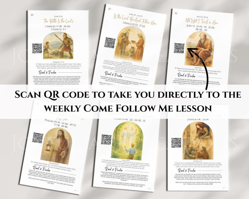 2026 Come Follow Me Old Testament Study Cards, LDS Weekly Scripture Study Printable, Digital Download Scripture Guide image 2