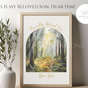 Sacred Grove First Vision Digital Artwork, &quot;This Is My Beloved Son, Hear Him&quot;, Printable LDS Art, Come Follow Me, Look Unto Christ LDS Youth