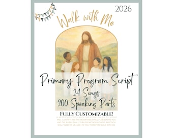 LDS Primary Program script customizable 2026, Old Testament Primary Sacrament Meeting Presentation Outline Come Follow Me, Walk With Me