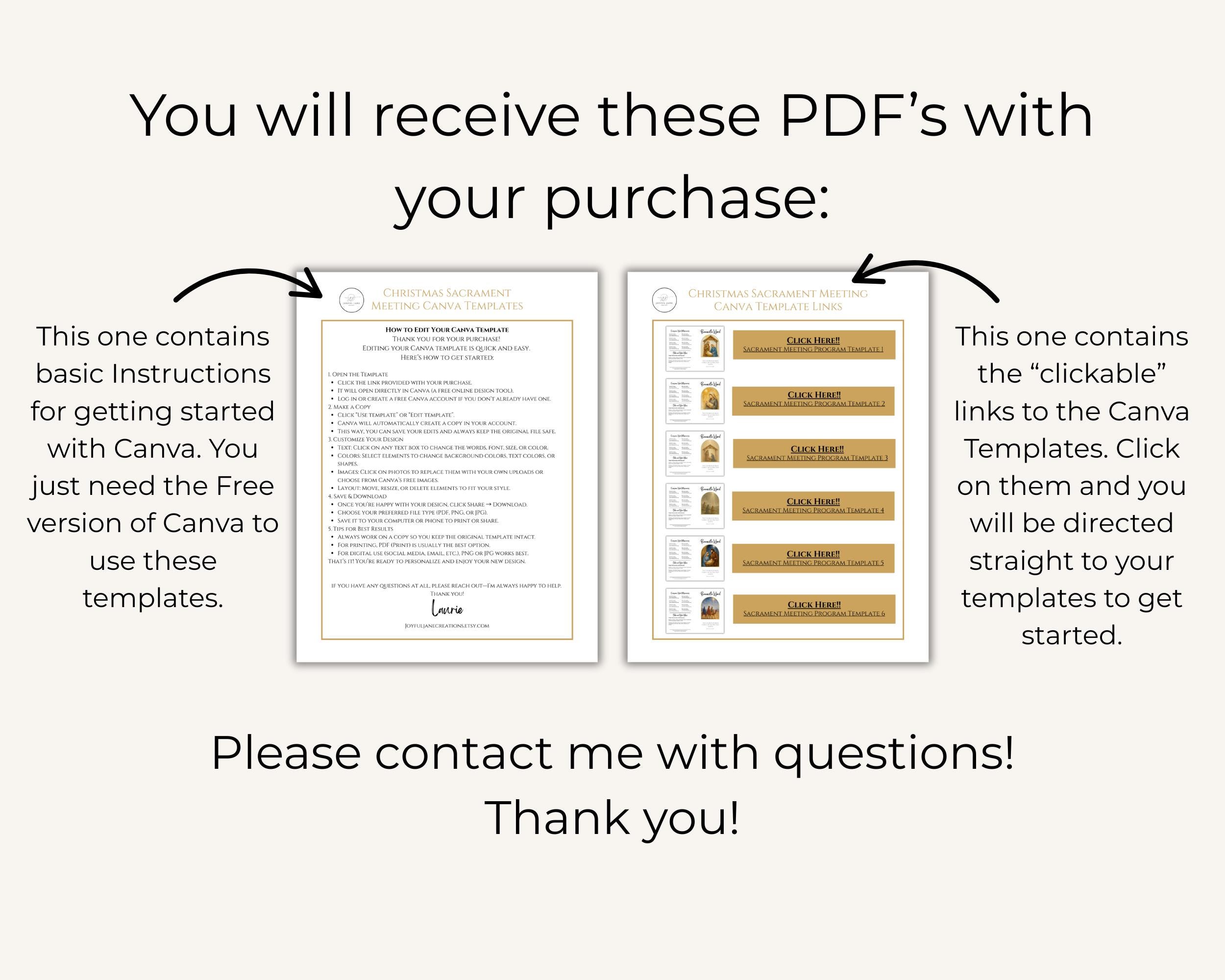 LDS Christmas Sacrament Meeting Program Template, Editable Canva ...