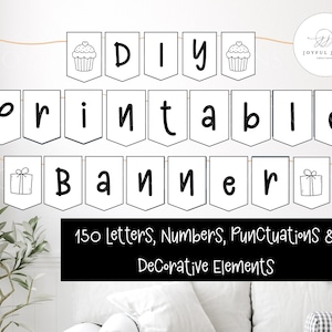 Bannière imprimable bricolage, décoration de fête, fête d'anniversaire, décoration de douche, décoration d'événement, tableau d'affichage, bannière personnalisée téléchargement numérique bricolage