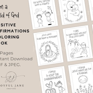 LDS Primary Coloring Pages Printable Instant Download, Child of God Affirmations, Disciple of Jesus Christ, General Conference Activity book