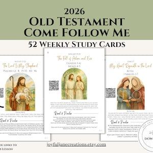 Schede di studio dell'Antico Testamento "Vieni e seguitami" del 2026, studio settimanale delle Scritture LDS stampabile, guida alle Scritture scaricabile digitalmente