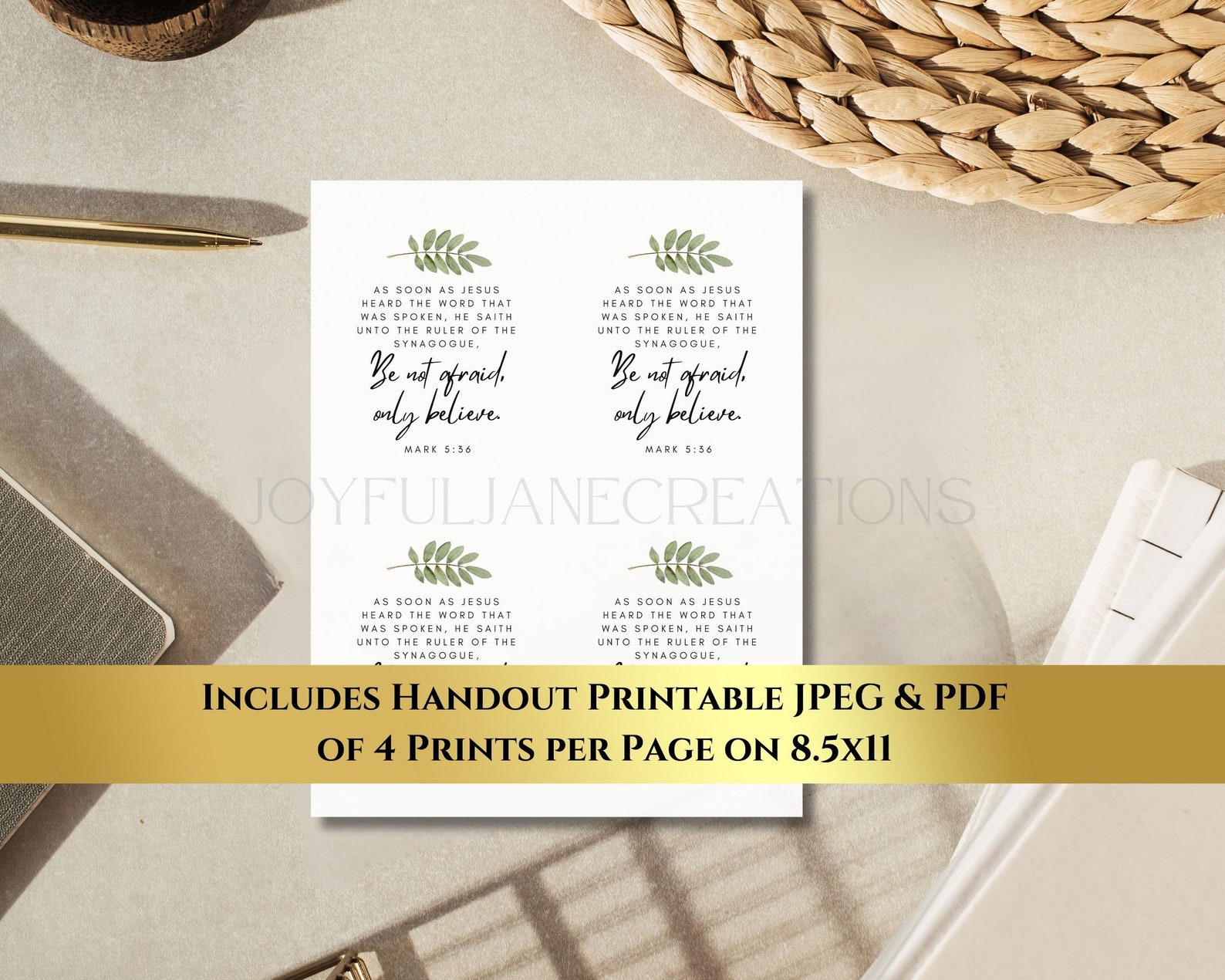 Bible Scripture Art Mark 5:36 Jesus Christ 