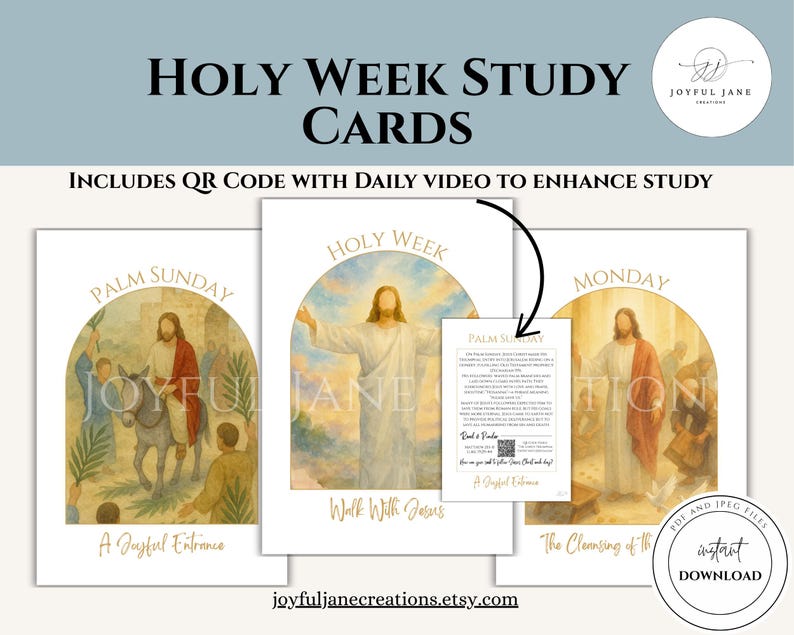 LDS Holy Week Study Cards, Easter Story Printables, Holy Week Countdown ...