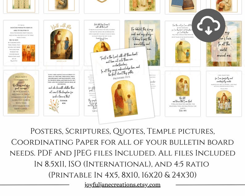 LDS Primary Bulletin Board Kit, Primary President helps, 2026 Primary Come Follow Me, Old Testament Scripture art, Church of Jesus Christ image 2