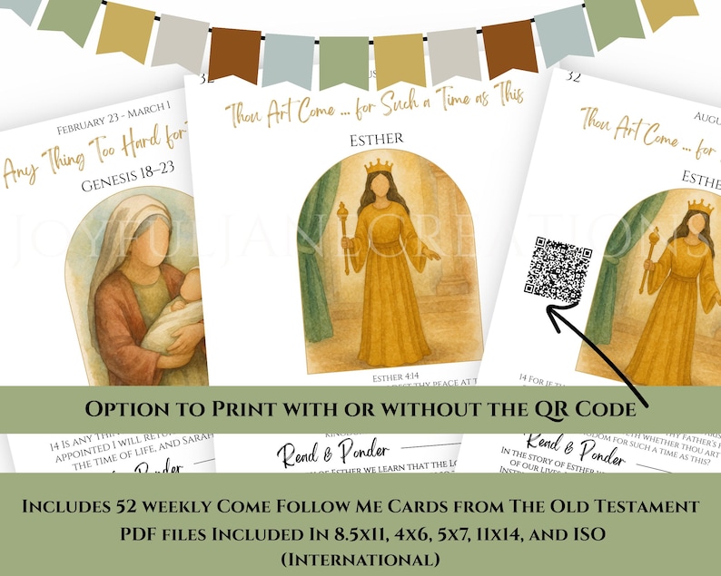 2026 Come Follow Me Old Testament Study Cards, LDS Weekly Scripture Study Printable, Digital Download Scripture Guide image 3